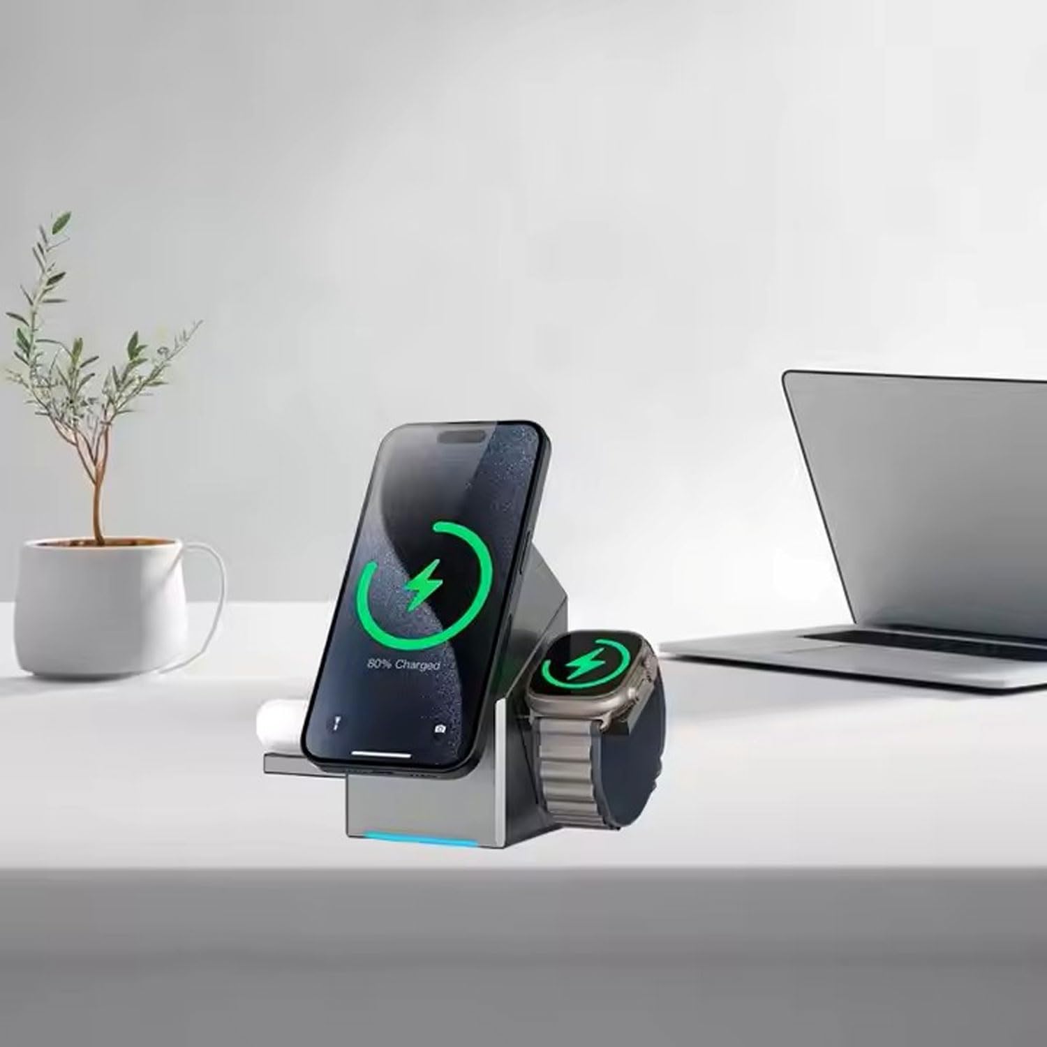 Athero FlexCharge 3-in-1 Portable Desktop Wireless Charger Station