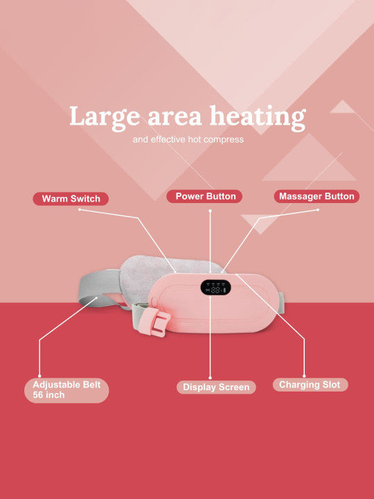 USB Cordless Period Cramp Relief Heating Belt with 3 Heat Levels