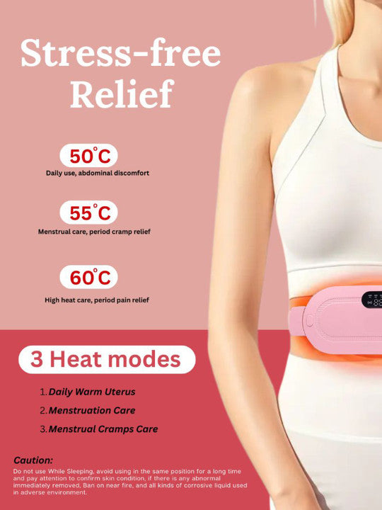 USB Cordless Period Cramp Relief Heating Belt with 3 Heat Levels