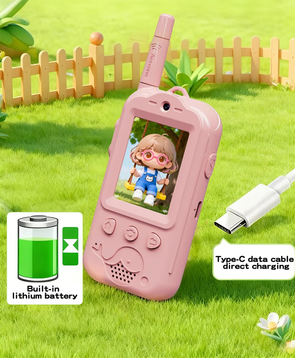 Athero Video Walkie Talkies for Kids (Pink + Blue)