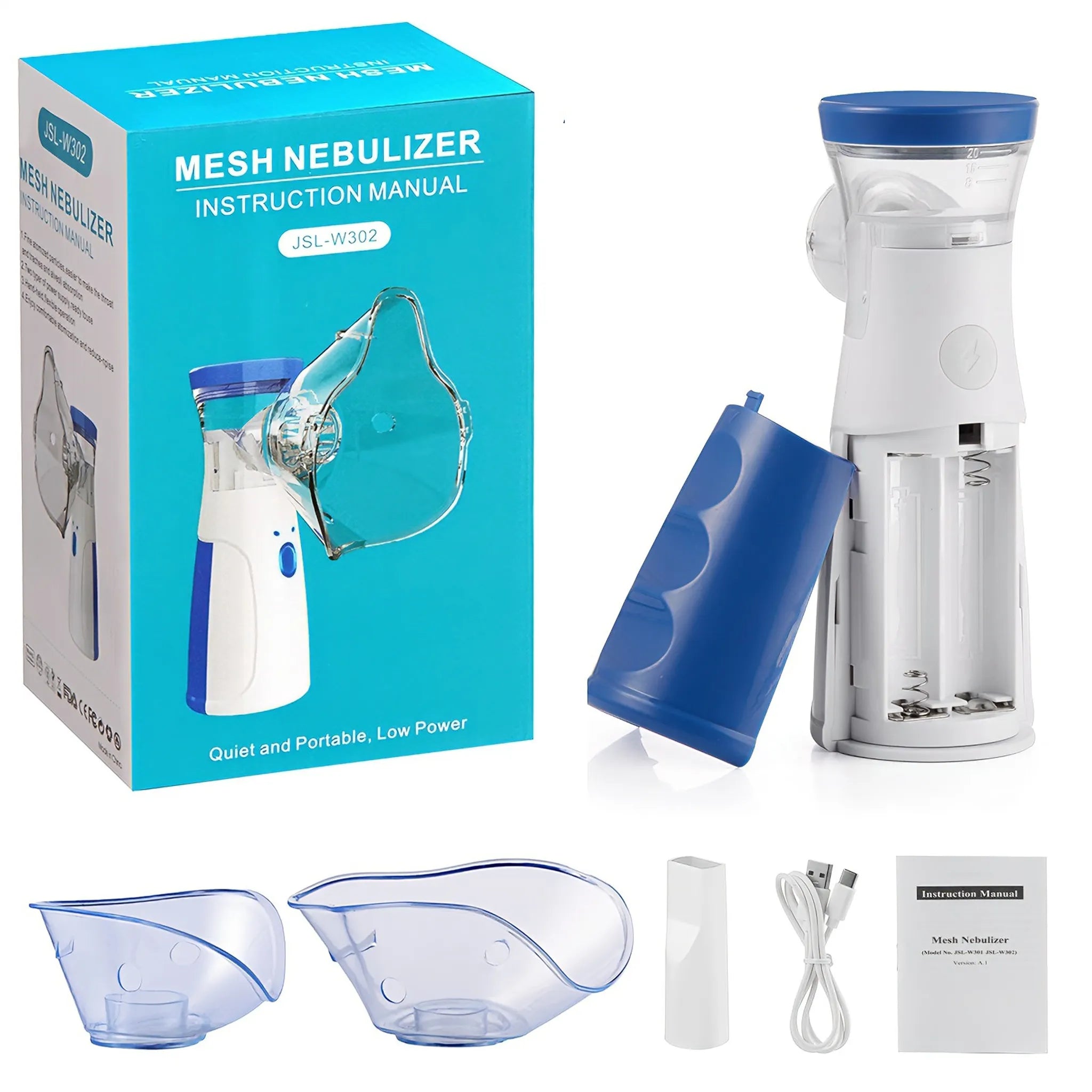 Portable Mesh Nebulizer – Quiet Ultrasonic Inhaler with Fine Mist for Adults & Children